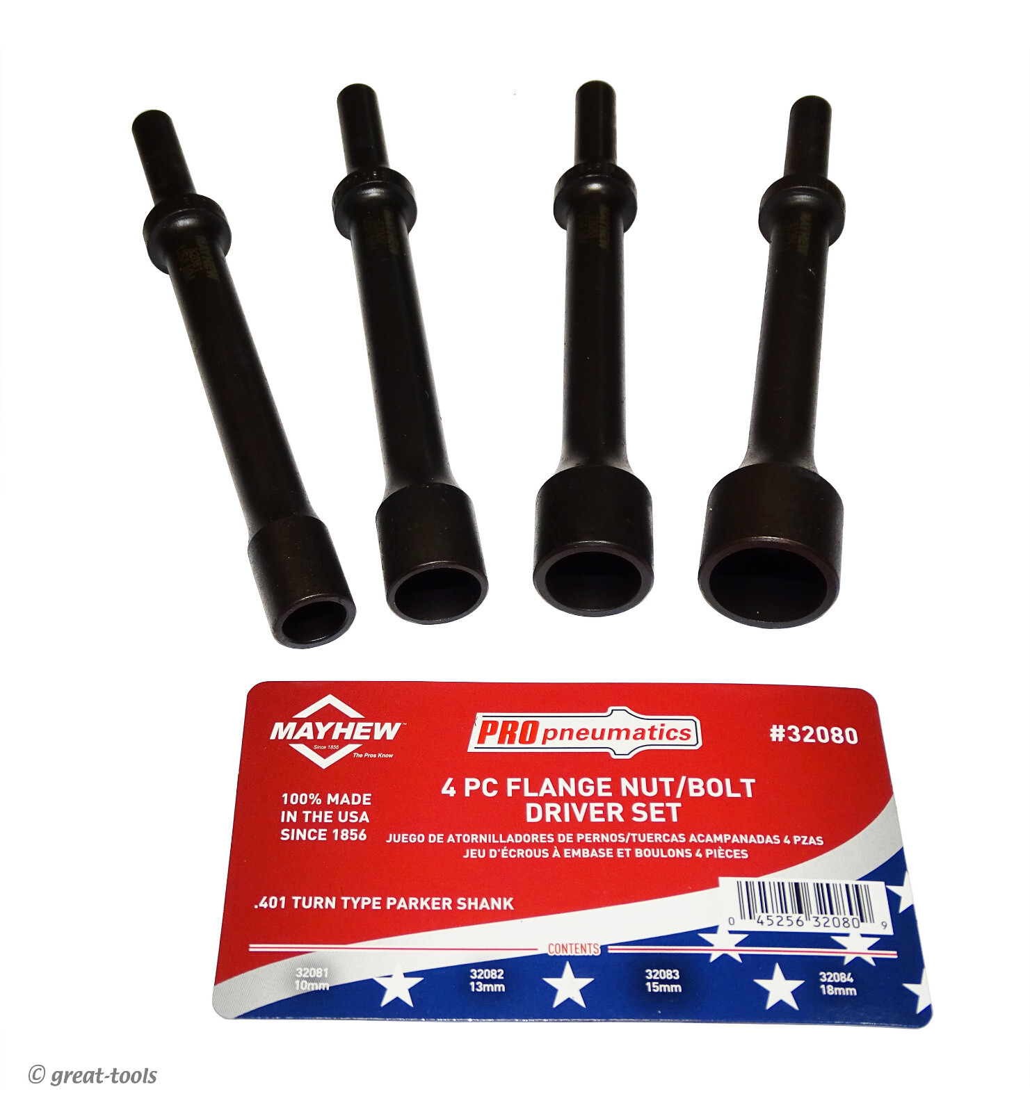 FLANGE NUTS & BOLTS DRIVER SET air hammer driving bits USA made