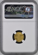 1718 Gold Quarter Guinea NGC investment Coin in MS64 with Flashy Lustre Sp# 3638