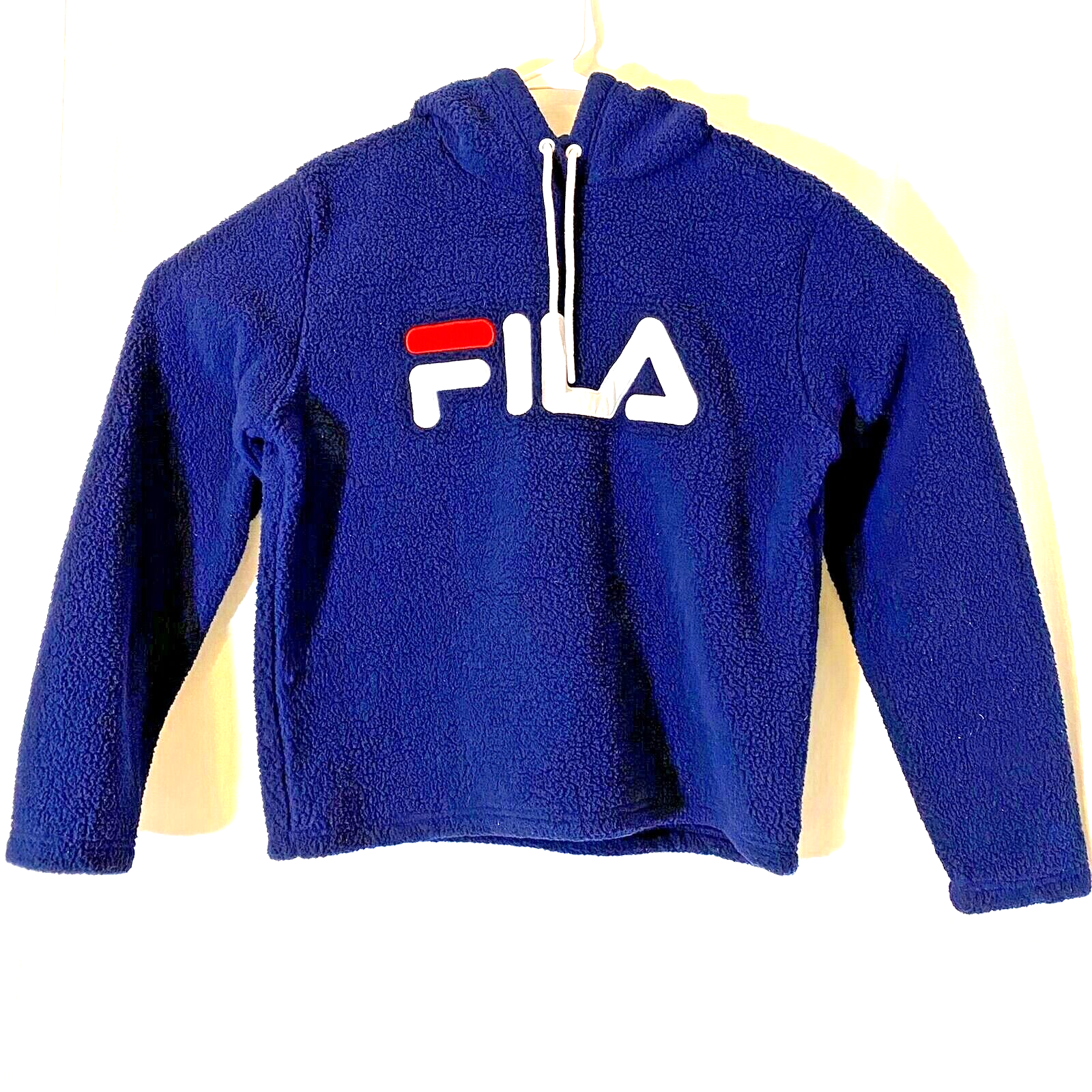 Maglione Fila uomo grande blu felpa con cappuccio pile casual allenamento outdoor felpa