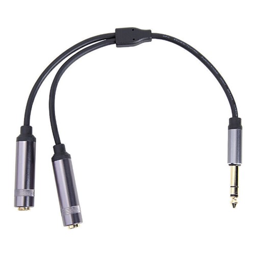 Spina stereo 6,35 mm 1/4 pollici maschio a doppio jack femmina cavo audio splitter a Y - Foto 3 di 5