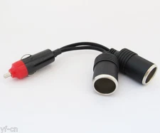 12V 24V Car Cigarette Lighter Charger 1 to 2Way Socket Outlet Splitter Cable x10