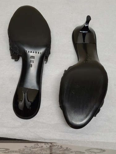 Casadei black dress up sandals with costume diamond, size 8.5 B - Picture 7 of 9