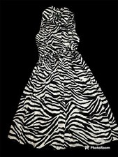 Lauren Ralph Lauren Dress Womens 6 Zebra Print Tie Front Sleeveless/Collar
