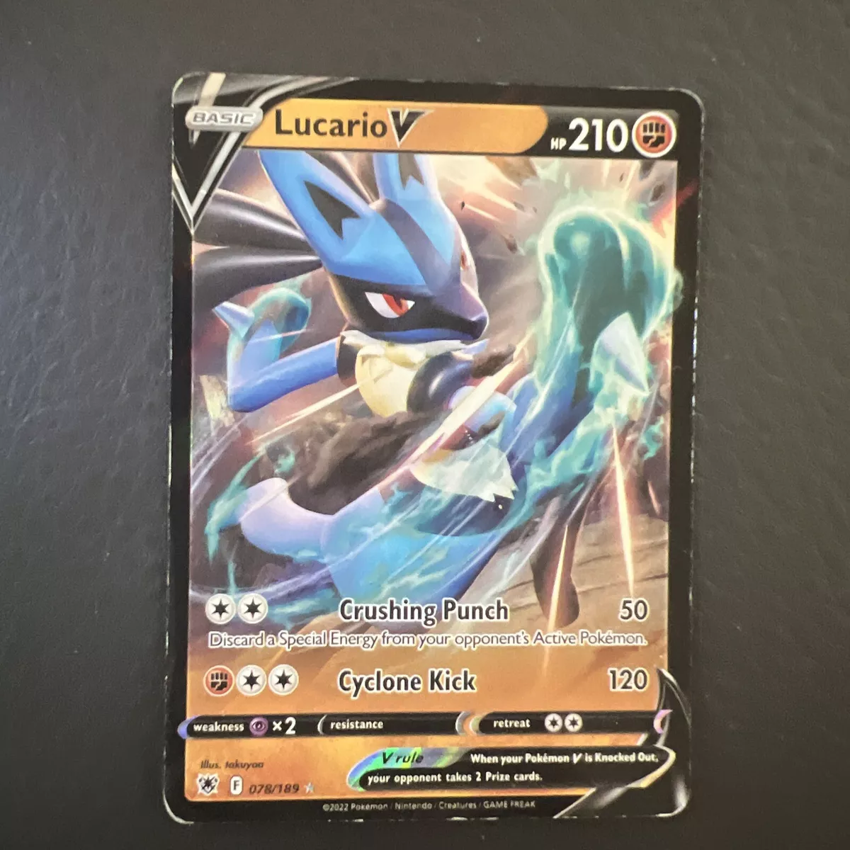 Lucario V 078/189 Ultra Rare Pokemon Card (SWSH Astral Radiance) +  TitanCards® Toploader : : Toys