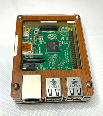 New Raspberry Pi 2 Model B , CrispWood Case, WD 1 TB HDD, w Power Button Switch