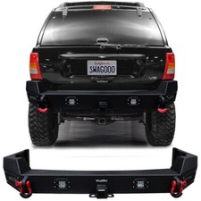 Vijay Fits 1999-2004 2nd Gen Cherokee Wj Rear Bumper Steel Wled Spotlights