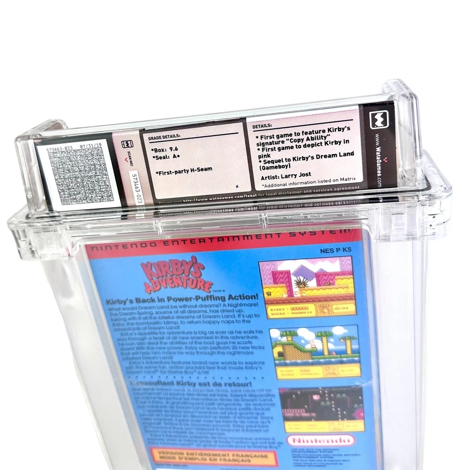 New NES Kirby's Adventure WATA 9.6 Factory Sealed H-Seam Graded Nintendo Game - Image 4 of 4