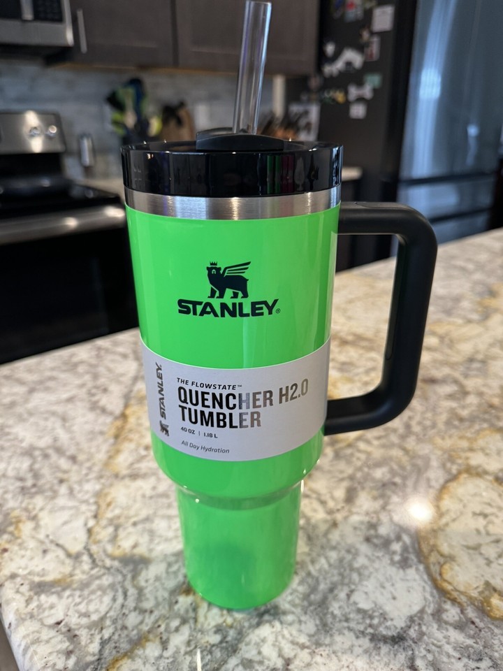 New! Stanley Neon Green 40 oz Tumbler eBay