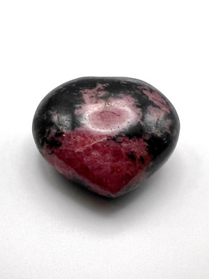 CARDINAL METHOD RHODONITE HEART CRYSTAL: ''RELATIONSHIP HARMONY'' GEMSTONE