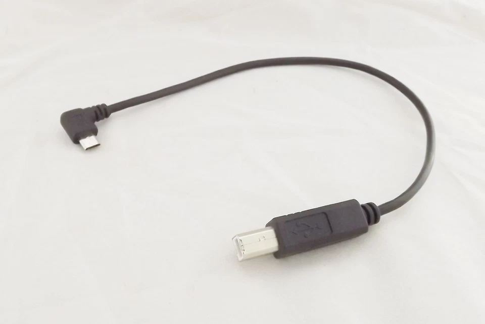 10x USB 2.0 B Male Plug To USB Micro 5 Pin Male Right Angled Data Adapter Cable - Image 2 of 4