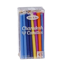 Rite Lite Deluxe Multicolor Chanukah Candles, Comes with 45 Candles, Hanukkah...