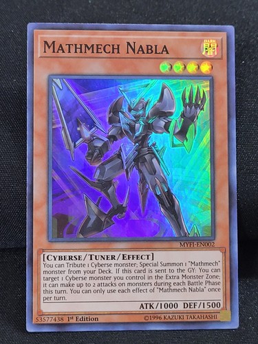 3 x YuGiOh Mathmech Nabla Mystic Fighters MYFI-EN002 1st Edition Super Rare NM - Picture 3 of 13