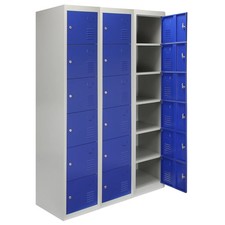 Steel Lockers 6 Doors Metal Lockable Storage Staff Gym School Blue Changing Room