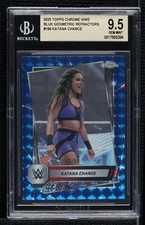 2025 Topps Chrome WWE Blue Geometric Refractor 58/99 Katana Chance BGS 9.5 3hd