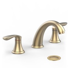 Bathroom Sink Faucet, Dual Handle Widespread Bathroom Faucet 3-Hole Design wi...