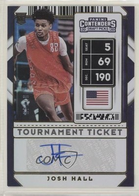 2020-21 Panini Contenders Draft Picks Tournament Ticket 7/49 Josh Hall Auto 12br