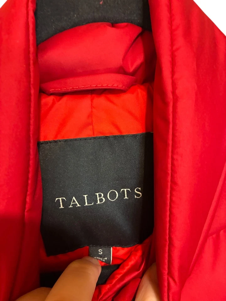 Talbots Red Down Puffer Vest Women’s Sleeveless Quilted Full Zip - Image 2 of 4