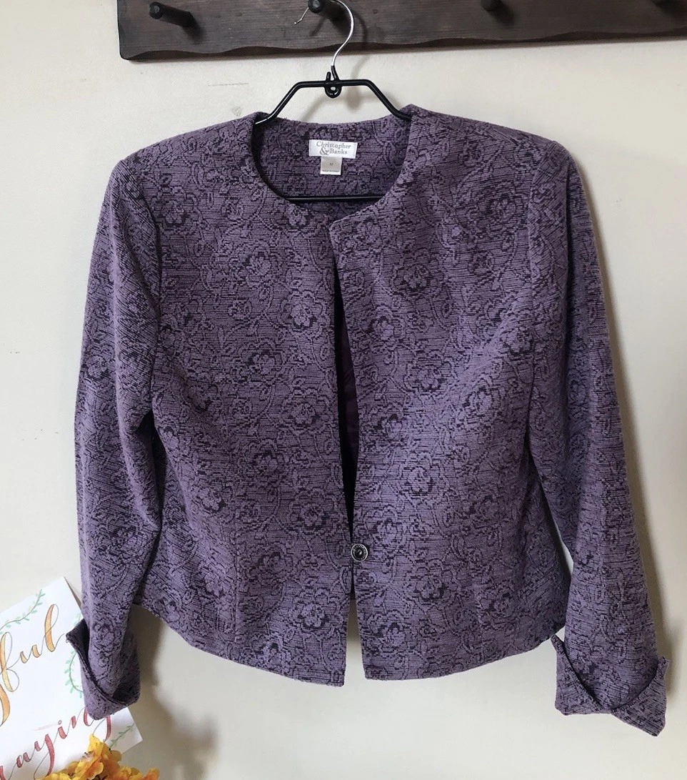 Gilet Violet Christopher & Banks - Taille Petite Large (PL) - Occasion Très Bon État