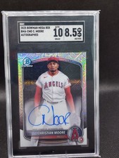 2025 Bowman Chrome Christian Moore Mega Box Auto Los Angeles Angels #BMA-CMO 8.5