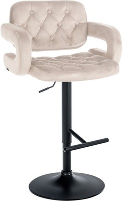 Barhocker Dublin Samt schwarz creme