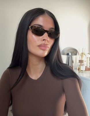 Miu Miu MU A06S Regard Sunglasses Honey Havana Brown