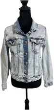 Ashley-Vintage Charm Women's Denim Jacket Size L Distressed Cotton Jean