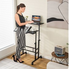 Mobile Standing Desk Laptop Computer Cart Portable Height