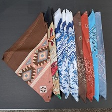 Bandanas WAMCraft Lot 8 NEW Made In USA Cowgirl Cowboy Ranch Scarf Ducks Aztec