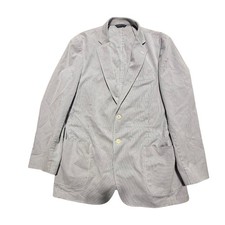 Brooks Brothers Regent Fit Blazer Blue White Seersucker Stripe Preppy Coastal