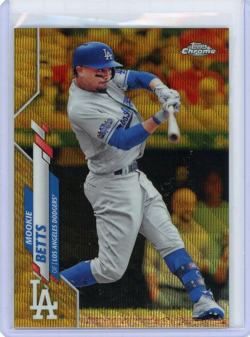 2020 Topps Chrome Gold Wave Refractor #100 Mookie Betts No 16 of 50