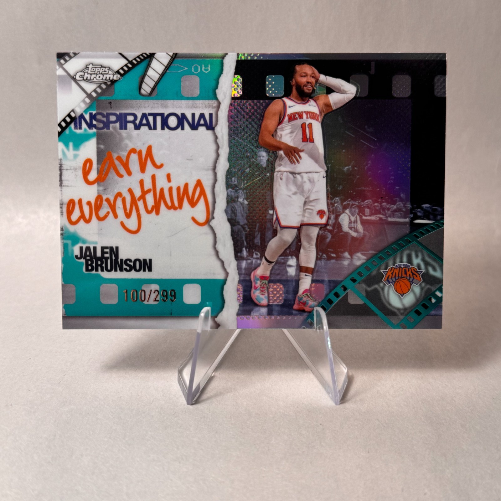 2025-26 Topps Chrome Jalen Brunson 'Inspirational' Teal Refractor /299 Knicks