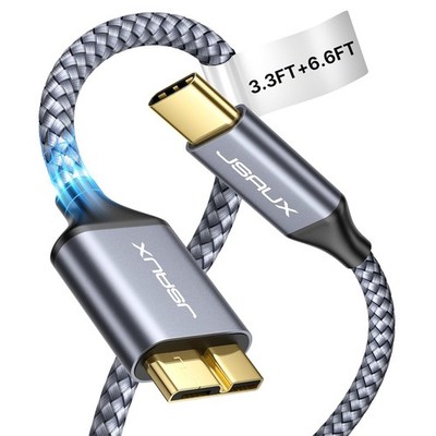 USB C auf Micro B Kabel 10Gbps 1m 2m Typ C 3.1 für Externe Festplatte Grau