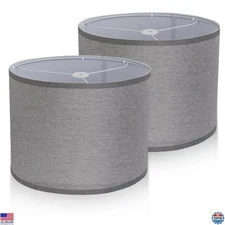 Lamp Shades Set of 2, Drum Lampshades 12.6" Diameter x 8.3" High Lamp Shades for