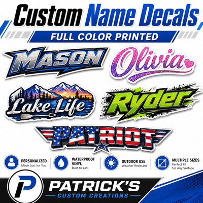 Custom Name Decal Full Color Printed Personalized Vinyl Sticker