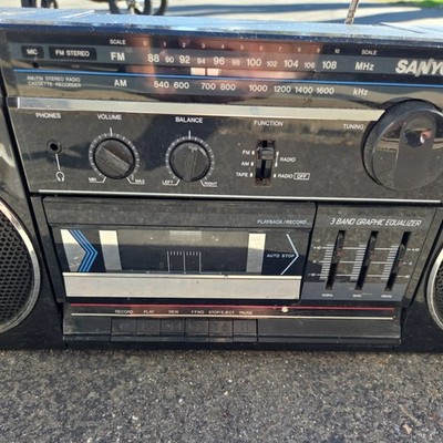 デジタルオーディオシステム SANYO 中古品 Sanyo Boombox M9716 Radio Cassette Player With Detachable Speakers