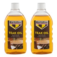 2x Bartoline Teak Oil Wood Furniture Sealer Protector Exterior Interior 500mL 16.99 per litre