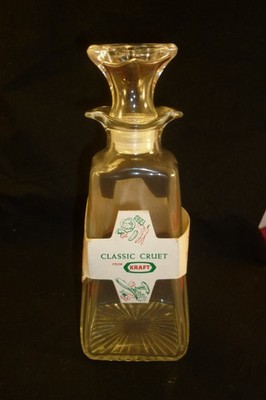 SALAD BOWL BRAND DRESSING MIXES KRAFT CRUET BOTTLE DOUBLE POURER VTG. NOS USA