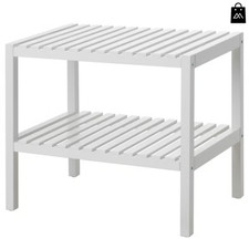 IKEA MUSKAN White Bench 58x38cm Shoe Rack Bathroom Storage Stool Compact Durable