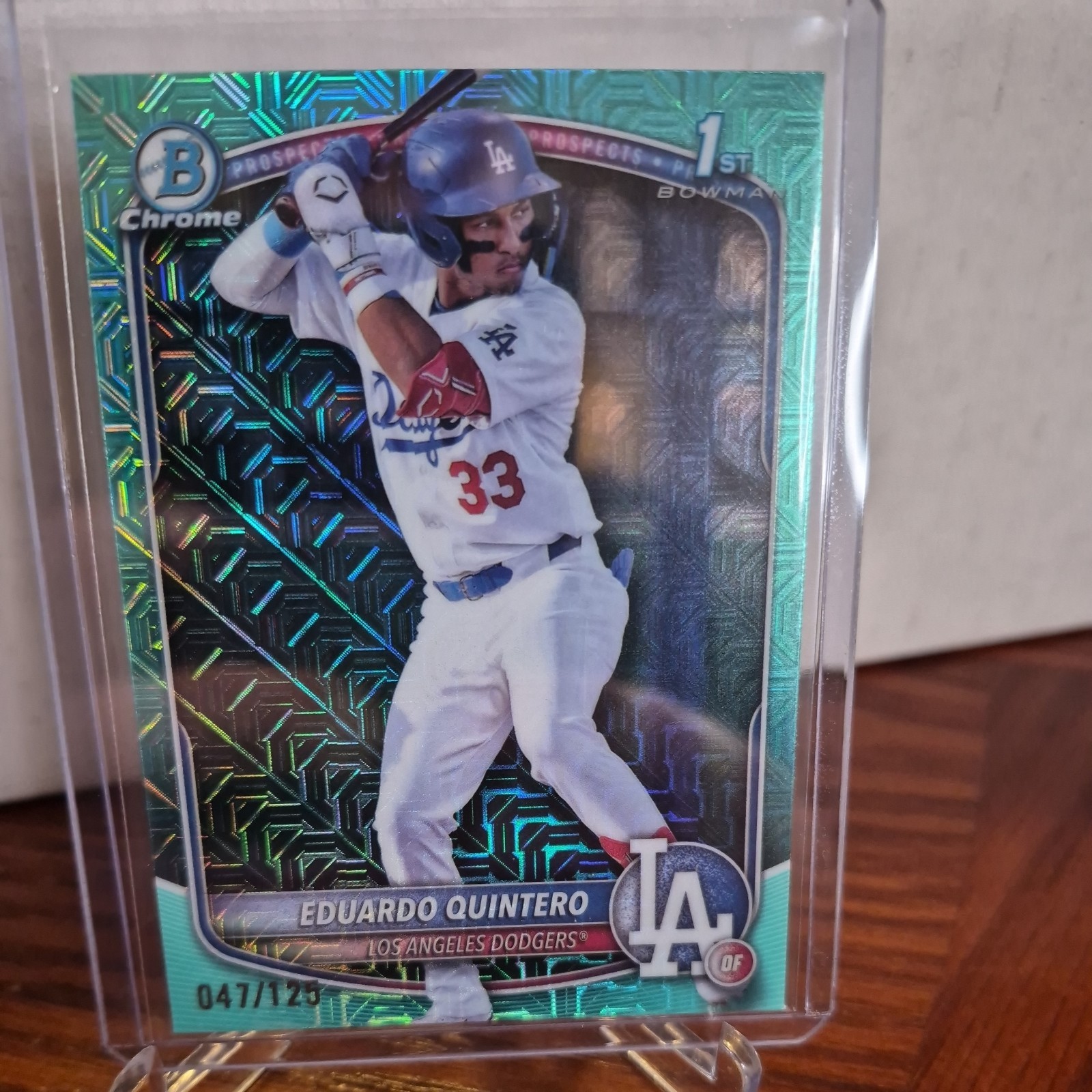 2025 Bowman Chrome Eduardo Quintero #BCP-115 Aqua Mojo Refractor /125 (RC)