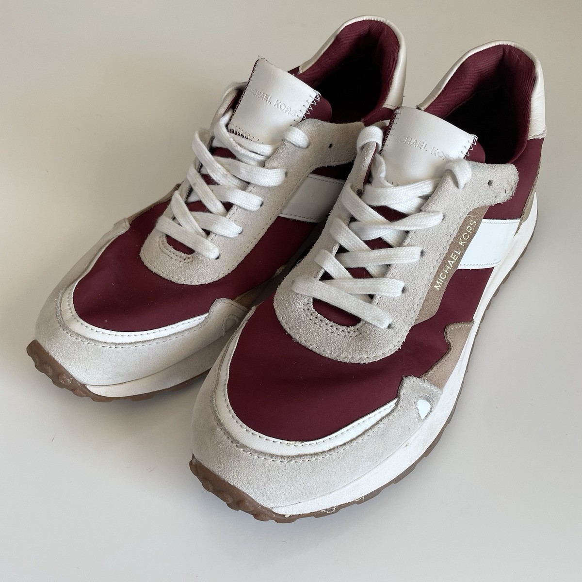 MICHAEL Michael Kors Monroe burgundy trainers UK
