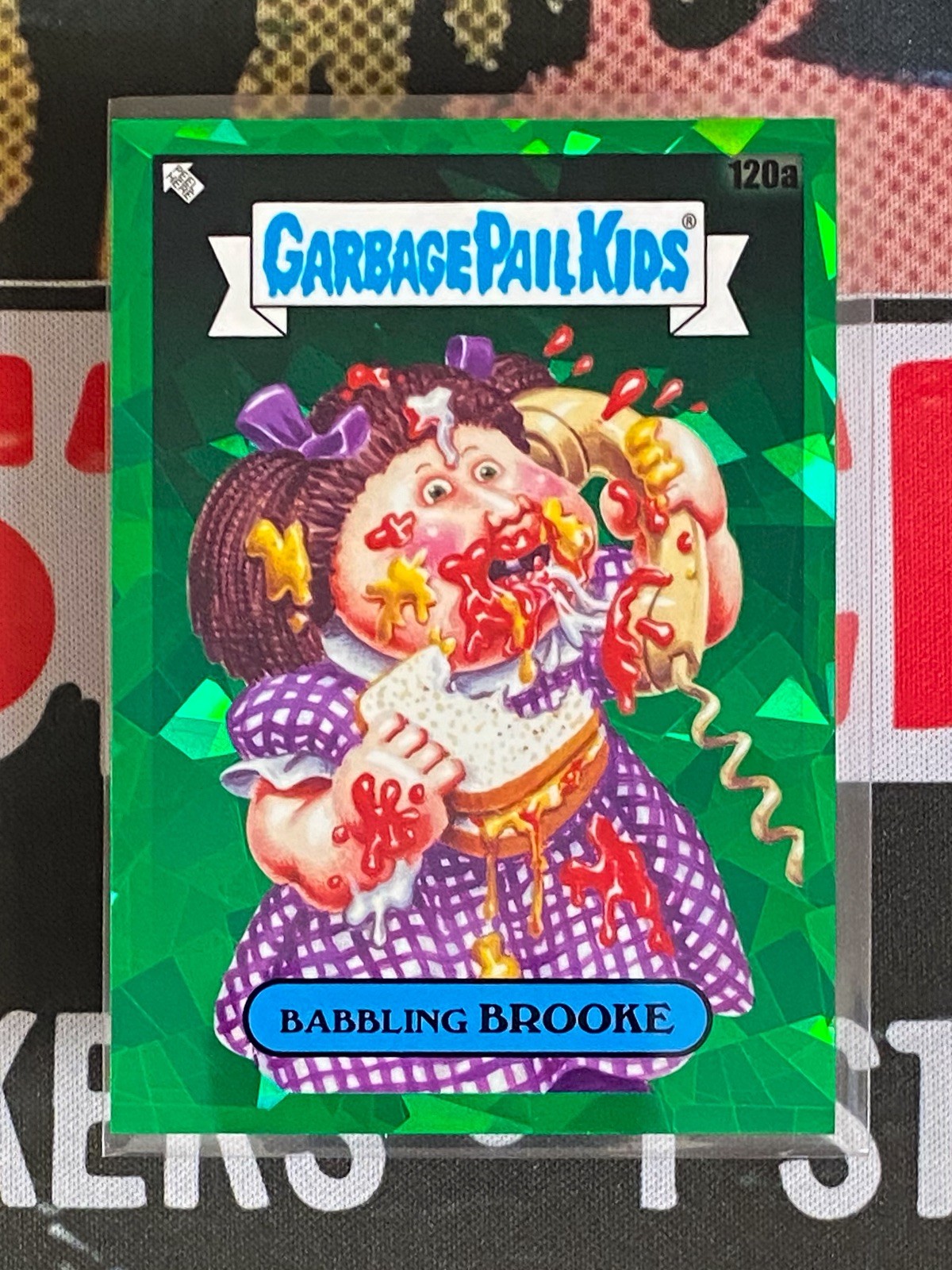 2021 Garbage Pail Kids Sapphire Green Refractor 15/50 Babbling Brooke 120a GPK