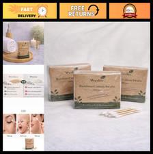 300 Eco-Friendly Bamboo Cotton Swabs - Biodegradable Wooden Buds for Ear  Makeu