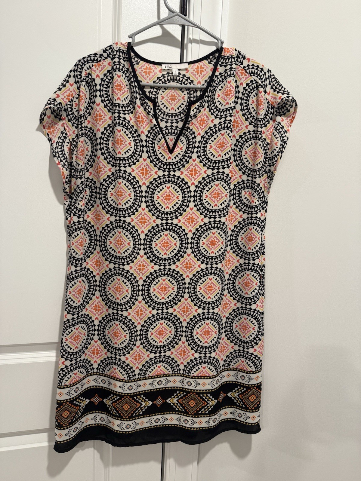 DR2 Printed Shift Dress – Geometric Pattern – Cap… - image 1