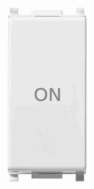 Pulsante Vimar Plana 14056.34 1P NO+NC 10A Bianco con Simbolo ON