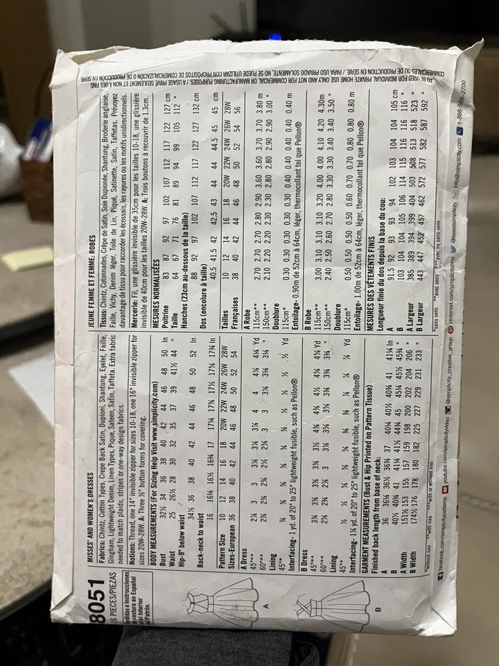 Simplicity 8051 Super Cute ROCKABILLY DRESSES Plus Sizes 20W-28W NEW UNCUT - Image 2 of 2