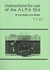 Alpa 10d Instruction Manual Reprint