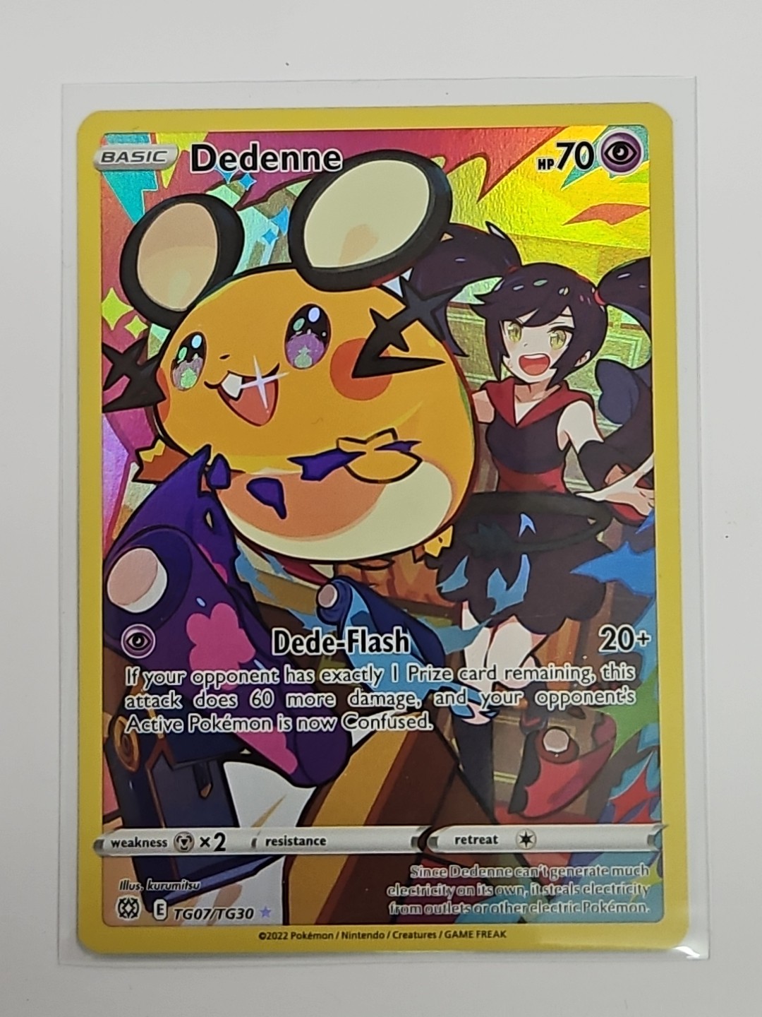 Pokemon TCG Dedenne (Brilliant Stars TG07/TG30) Trainer Gallery Holo NM