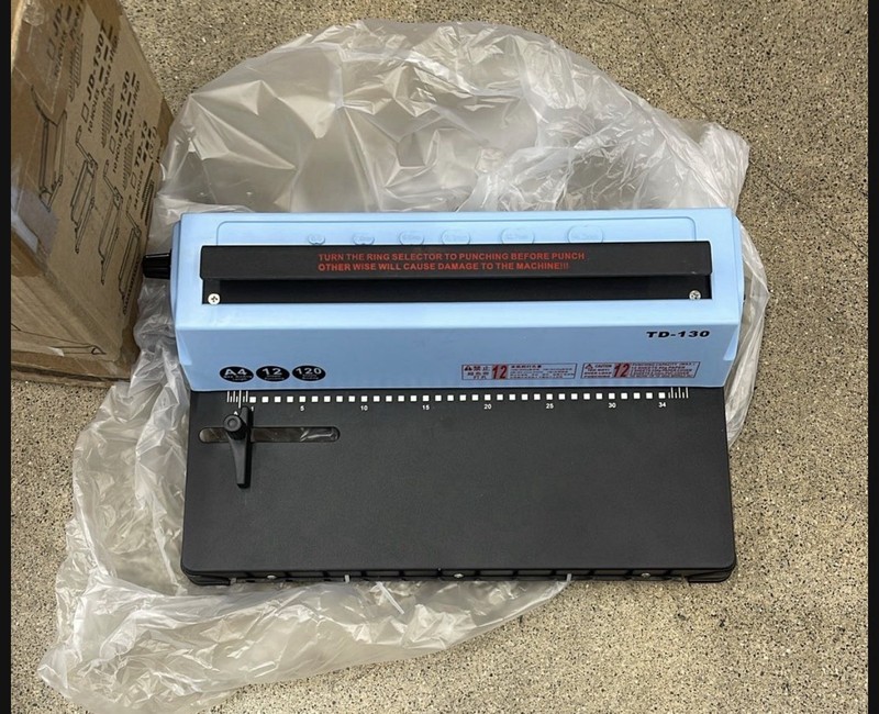 Rayson TD-130 Wire Binding Machine (Square Holes) Punch 12 Sheets/Bind 120 Sh..