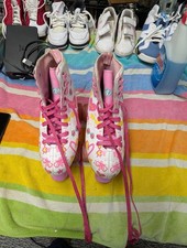 Barbie Pink Roller Skates with Hearts and Sunglasses Design SZ 12-2