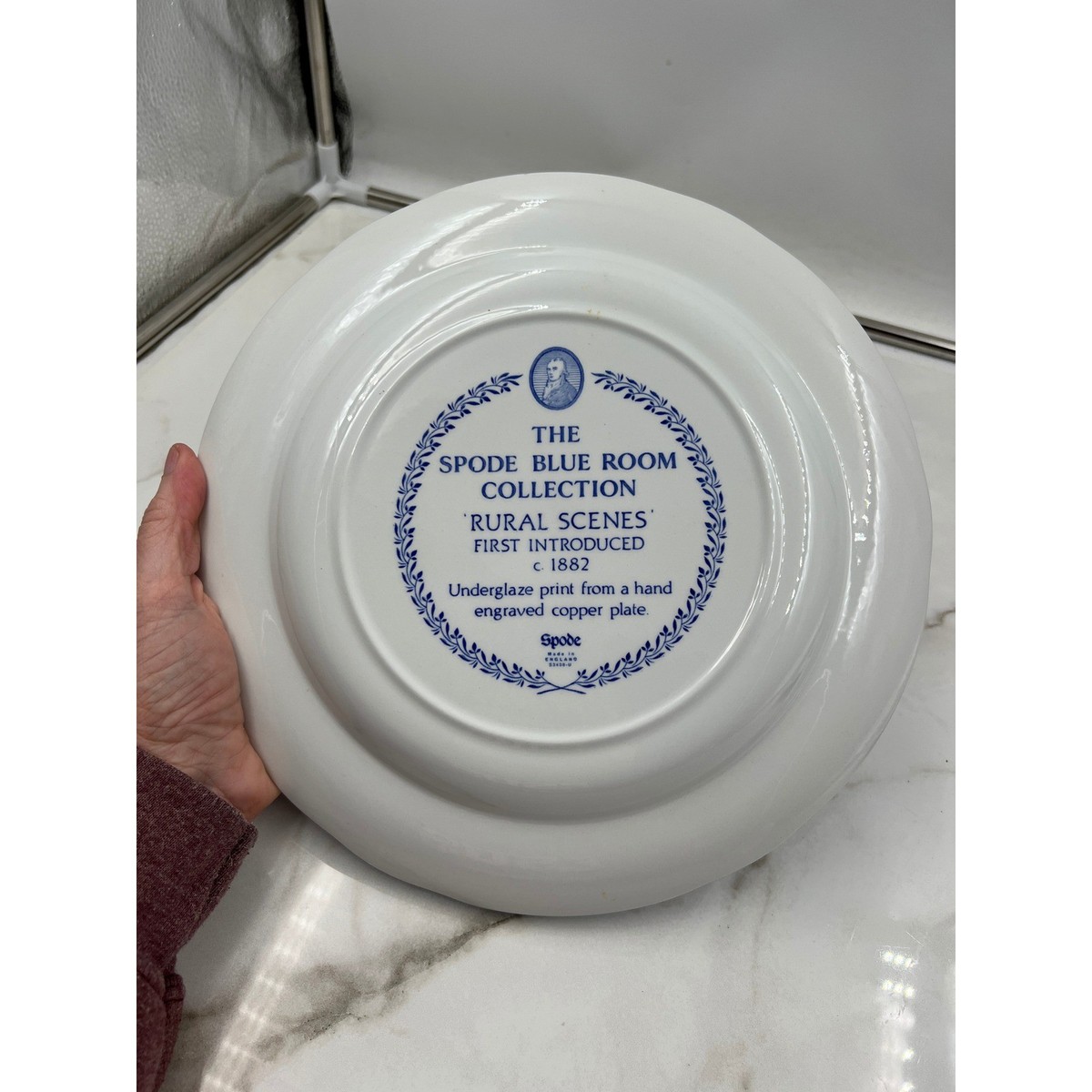 Spode Blue Room Collection Plates Rural Scenes & Warwick Vase Blue